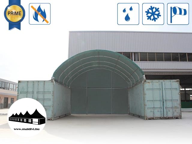 Hátsó fal 6m széles konténer fedéshez / 720g/m2 PVC / Zöld
