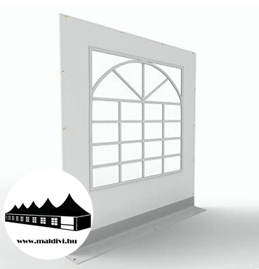 2x2m oldalfal 550g/m2 PVC- Ablakos - Fehér