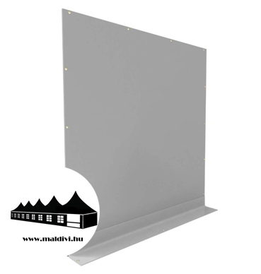 2x2,6m oldalfal 550g/m2 PVC - Ablak nélküli - Fehér