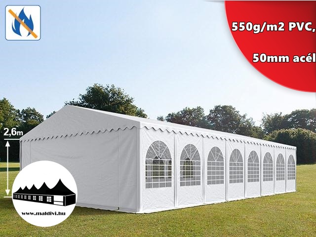 8x20m 2,6m oldalmagasságú Professional rendezvénysátor Tűzálló 550g/m2 PVC