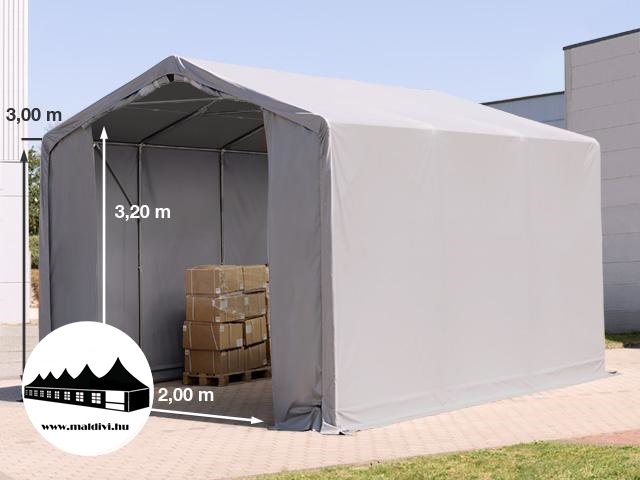 3x6x3m Outlander raktársátor/ Szürke / 550g/m2 PVC