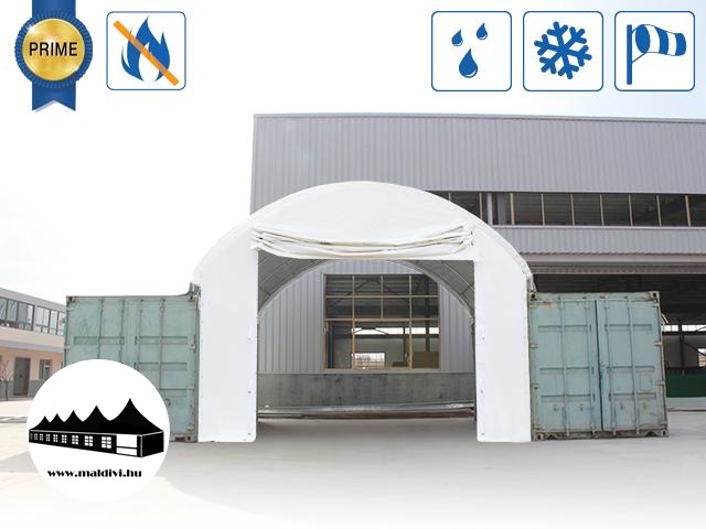 Elülső fal 8m széles konténer fedéshez / 720g/m2 PVC / Fehér 
