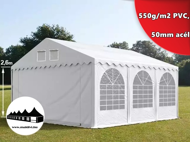 5x6m 2,6m oldalmagasságú Professional rendezvénysátor 550g/m2 PVC