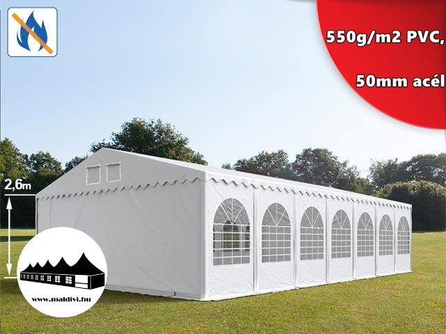 7x14m 2,6m oldalmagasságú Professional rendezvénysátor Tűzálló 550g/m2 PVC